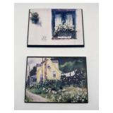 2 SMALL PLAQUEMOUNTED PICTURES