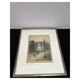 FRAMED ETCHING-  JOHN KNOX HOUSE