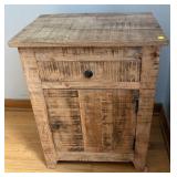MODERN BEDSIDE TABLE WITH DISTRESSED LOOK