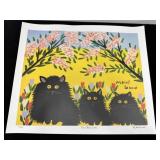 MAUD LEWIS - LE - THREE BLACK CATS