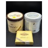 2 VINTAGE TOBACCO TINS AND CIGARILLOS BOX