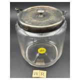 VINTAGE SILVER PLATED BUSCUIT JAR