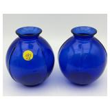 2 COBALT MID CENTURY VASES