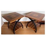 COMPOSITE AND METAL END TABLES WITH WOOD VENEER