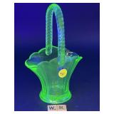 VINTAGE URANIUM BASKET VASE