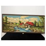 LARGE VINTAGE FRAMED EMBROIDERY