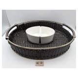 MODERN SERVING TRAY WITH DIVIDED DISH