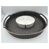 MODERN SERVING TRAY WITH DIVIDED DISH