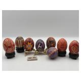 6 HAND PAINTED REAL EGGS