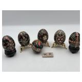 8 HAND PAINTED REAL EGGS