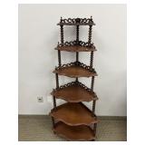 MAHOGANY 6 TIER WHATNOT SHELF