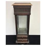 SMALL GLASS DISPLAY CABINET WITH 2 DRAWERS