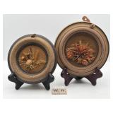 2 VINTAGE LYNN MOORE POTTERY DRIED FLOWER DECOR