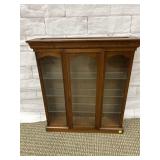WOODEN WALL HANGING DISPLAY CABINET WITH 3 SHELVES