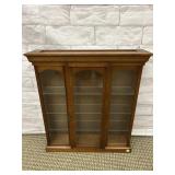 WOODEN WALL HANGING DISPLAY CABINET WITH 3 SHELVES