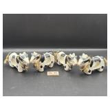 4 WOODEN COW NAPKIN HOLDERS