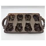 VINTAGE CAST IRON TEDDY BEAR BAKING PAN