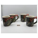 SET OF 4 RUBY-THROATED HUMMINGBIRD MUGS