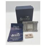 SEAGUL PEWTER CLOCK WITH BOX