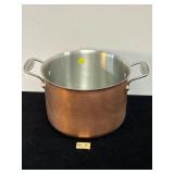 AUBECQ FRANCE COPPER POT WITH STAINLESS HANDLE