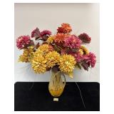 FAUX FLOWERS IN A CEAMIC VASE