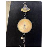 VINTAGE BRASS SALTER HANGING SCALE