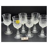 SET OF 6 CRYSTAL SHERRY GLASSES