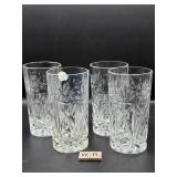 SET OF 4 PINWHEEL CRYSTAL WATER GLASSES
