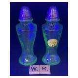VINTAGE URANIUM GLASS SALT AND PEPPER