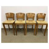 WEST ART FURNISHING 4 WOVEN BOTTOM BAR STOOLS