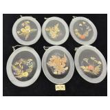 6 OVAL DRY FLOWER WALL HANGINGS