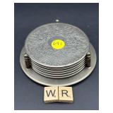 SET OF 6 SILVER PLATED COASTERS