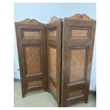 ANTIQUE STENCILED FOLDING DRESSING SCREEN