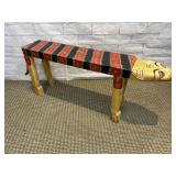 VINTAGE INDONESIAN FOLK ART CAT BENCH