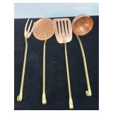 4 BRASS/COPPER  KITCHEN UTENSILS