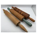 SELECTION OF 3 ANTIQUE WOODEN ROLLING PINS