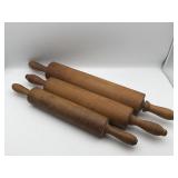 SELECTION OF 3 ANTIQUE WOODEN ROLLING PINS