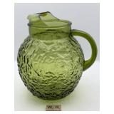 VINTAGE ANCHOR HOCKING GREEN PITCHER