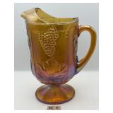 INDIANA GLASS PITCHER GRAPE AND LEAF PATTERN