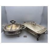 2 SILVER PLATED CASSEROL HOLDERS