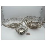 SELECTION OF 5 SILVER PLATED BASKETS