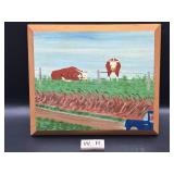 ORIGINAL SISSBOO HILTON FOLK ART PAINTING  BOARD