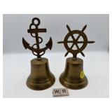 2 BRASS NAUTICAL BELLS