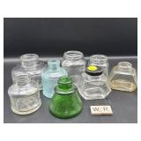 8 VINTAGE INK BOTTLES