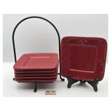 SET OF 6 DESSERT PLATES WITH STAND