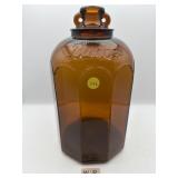 AMBER GLASS BARNES 1 GALLON WINE DEMIJOHN