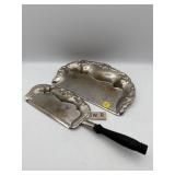 SILVER PLATED - 2 CRUMB TRAYS