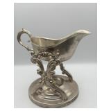 SILVER PLATED GRAVY BOAT AND WARMER