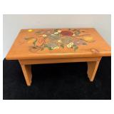 SMALL TOLE PAINTED FOOT STOOL