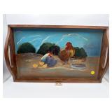 HAND PAINTED ROOSTER THEME TRAY
